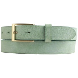 BELTINGER Ledergürtel Herren-Gürtel aus weichem Vollrindleder Vintage-Look 3 cm – Leder-Gürt weiches Leder, Gürtelschnalle in Gold, Vintage grün 95 cm (Gesamtlänge 110 cm)
