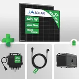 1860W Balkonkraftwerk mit Speicher 2 kWh | Growatt NEO 800W WiFi | Mini PV Anlage Steckdose | Black Frame Solarmodule