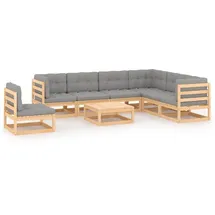 vidaXL 8-tlg. Garten-Lounge-Set mit Kissen grau