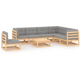 vidaXL 8-tlg. Garten-Lounge-Set mit Kissen grau