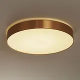 Hufnagel Leuchten Hufnagel LED Deckenleuchte AURELIA, / 60cm 30W 3000K 3500lm Stoffabdeckung unten weiß dimmbar, Strukturfolie Gold-gebürstet