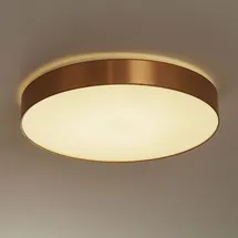 Hufnagel Leuchten Hufnagel LED Deckenleuchte AURELIA, / 60cm 30W 3000K 3500lm Stoffabdeckung unten weiß dimmbar, Strukturfolie Gold-gebürstet