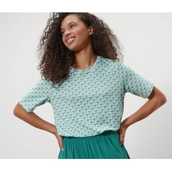 Tchibo - Interlock-Shirt - Damen - Gr. L - weiß/print