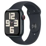 Apple Watch SE GPS + Cellular 44 mm Aluminiumgehäuse mitternacht, Sportarmband mitternacht S/M