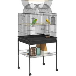 PawHut Vogelkäfig Stahl, Kunststoff