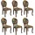 Casa Padrino Barock Esszimmerstuhl Set mit elegantem Design Mehrfarbig / Braun - 6 Handgefertigte Küchen Stühle im Barockstil - Barock Esszimmer Möbel