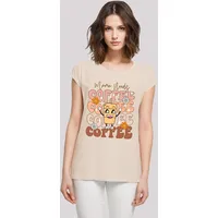 F4NT4STIC T-Shirt Mothers Day Coffee Lover Mom in Whitesand