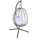 Svita Shelly Hängesessel mit Gestell Hängestuhl Hängesitz Hängekorb Natur