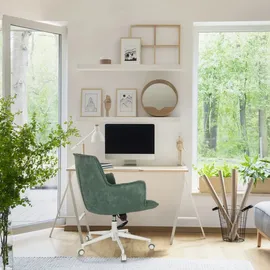 hjh living Homeoffice Stuhl gepolstert SOLAO LIFE W Schreibtischstuhl Drehstuhl höhenverstellbar, Stoffbezug Mint-Grün