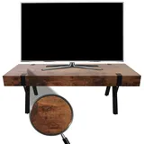 Mendler HWC-L54 Fernsehtisch Lowboard 42x120x40cm Dunkle Wildeiche Holz/Metall/MDF