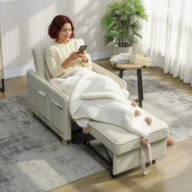 Homcom Schlafsessel 3 in 1 Polyester 74 x 82 x 60 cm Beige
