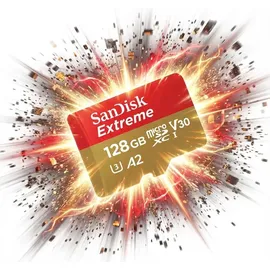 SanDisk Extreme microSDXC UHS-I U3 A2 V30 + SD-Adapter 128 GB