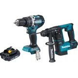 Makita Makita, Bohrmaschine + Akkuschrauber, DLX 2278 A1 Akku Kombo Kit + DHP 484 Schlagbohrschrauber 54 Nm + DHR 171 Bohrhammer 1,2 J - (Akkubetrieb)