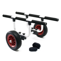 Wiltec verstellbarer Alu Kanuwagen bis 90 kg, Transportwagen für