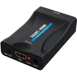 PremiumCord SCART zu HDMI mit 230V Netzteil, Auflösung Full HD 1080p, Farbe Schwarz