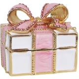 Mini Emaille Strass Schleife Knoten Schmuckschatulle Scharnier Schmuckbox Schleife Schmuckbox Miniatur Figur Ring Box für Frauen Mädchen Hochzeit Geburtstag Geschenk Weihnachten (Rosa)