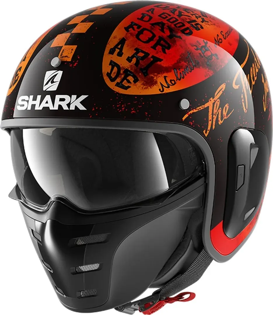 Shark S-Drak 2 Tripp In Jet Helm, zwart-rood, XS Voorman