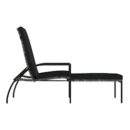 vidaXL Sonnenliege mit Fußhocker PE-Rattan Grau