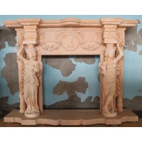 Casa Padrino Luxus Barock Marmor Kaminumrandung Beige 200 x H. 150 cm