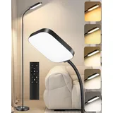 LED Stehlampe Dimmbar 18W 1850LM, Leselampe Stehend mit Fernbedienung, Stehleuchte Wohnzimmer Extra Hell, 3000K-6500K Tageslichtlampe, Stufenlos Dimmbar, Augenschonend, Modernes Design