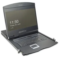 DIGITUS 19" LCD KVM Konsole, 16-Port VGA, deutsche Tastatur