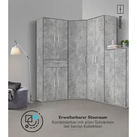 mokebo Midischrank in Grau Der Schlanke Mehrzweckschrank Allzweckschrank oder Aufbewahrungsschrank