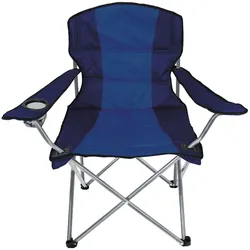Comfort Anglersessel Campingstuhl mit Getränkehalter und Tasche Blau
