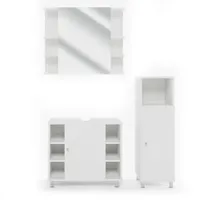 Vicco Badmöbel-Set Fynn Weiß 3 Teile mit Midischrank