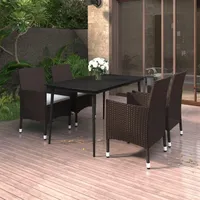 vidaXL Garten-Essgruppe 5-tlg. Braun