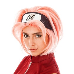 Metamorph Kostüm-Perücke Sakura Haruno Perücke, Die lizenzierte Perücke von Narutos Freundin rosa