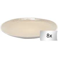 Home4You Dessertteller Ø 22 cm beige/weiß 8er Set