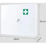 Euroshowers Medizinschrank Stahl Doppeltürig 60x50 cm Weiß