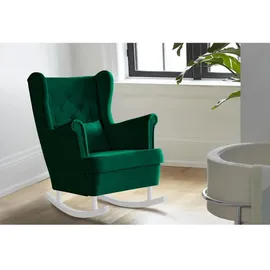 beautysofa Schaukelsessel Fabio Textil 82 x 103 x 108 cm Grün
