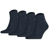 TOMMY HILFIGER Herren Quarter Socken, 4er Pack - Sneaker, Unifarben, 39-49 Blau 43-46