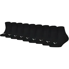 Puma PLAIN QUARTER 9P Socken 9er Pack Schwarz 39-42