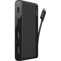 Belkin Mini USB-Hub, 2x USB-A 3.0, 2x USB-C 3.0, USB-C 3.0 [Stecker] (F4U090btBLK)