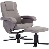 Svita Relaxsessel Charles Polyester 75 x 95 x 68 cm Grau mit Hocker