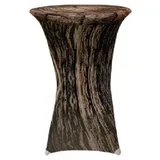 EXKLUSIV HEIMTEXTIL Stehtischhusse Stretch für Bistrotisch Motiv Ø 60-65x110-120 cm Baumstamm