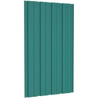 vidaXL Dachpaneel 12 Stk. Grün 80 x 45 cm Verzinkter Stahl