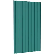 vidaXL Dachpaneel 12 Stk. Grün 80 x 45 cm Verzinkter Stahl
