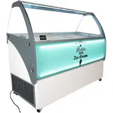 CombiSteel Speiseeisvitrine Bali neun Eisbehälter fahrbar Beleuchtung LED für 9 x 5 Liter