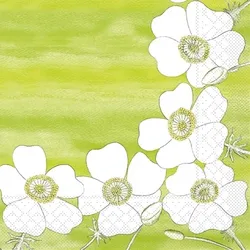 Mank Serviette Tissue Gudrun, 40 x 40 cm, 100 Stück - Hortensie Blumen Blüten