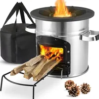 Tlgreen - Raketenofen mit Tragetasche, Raketenofen für Dutch Oven Grillpfannen, Camping Raketenofen Outdoor, Rocket Stove Ø26cm, Inkl.