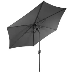 Lex XXL Alu Sonnenschirm Ø 3m Kurbelschirm Garten Balkon Terrasse knickbar steingrau : Steingrau