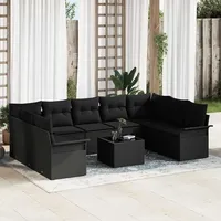vidaXL Garten-Lounge-Set 10-tlg. beige/schwarz