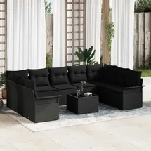 vidaXL Garten-Lounge-Set 10-tlg. beige/schwarz