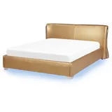 Beliani Lederbett Gold Leder, 160x200 cm