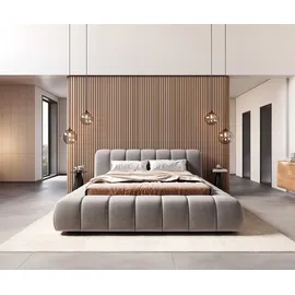 DeLife Polsterbettgestell Cutio 140x200 cm Mikrofaser Grau Polsterbetten