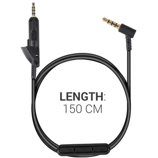 kwmobile Kopfhörerkabel für Bose QuietComfort 15 - Ersatz Kabel 150 cm Mikrofon Lautstärkeregler - 3.5mm Klinke