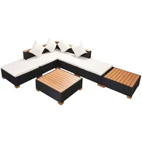 vidaXL Garten-Lounge-Set schwarz 42757